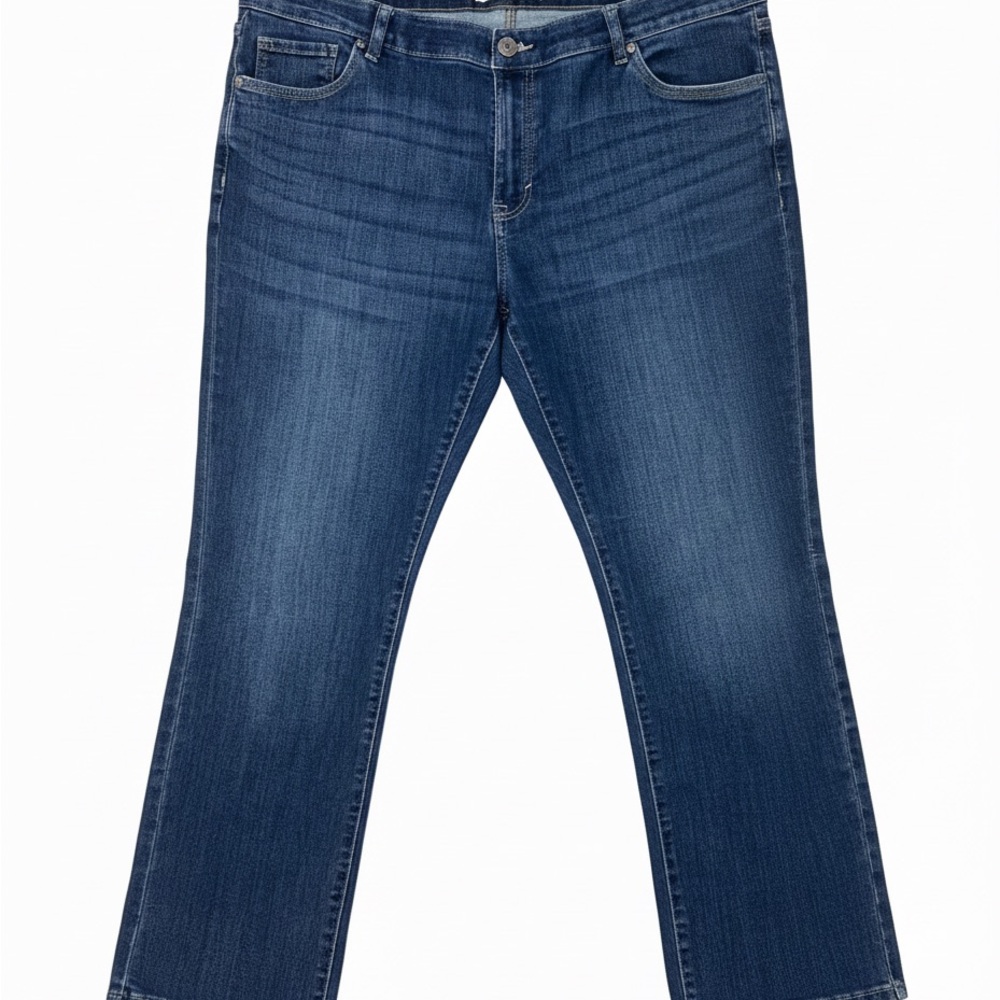 Sonoma Jeans Women's Plus 22w Blue Taper Ankle Leg Jeans Stretch Elastic 015